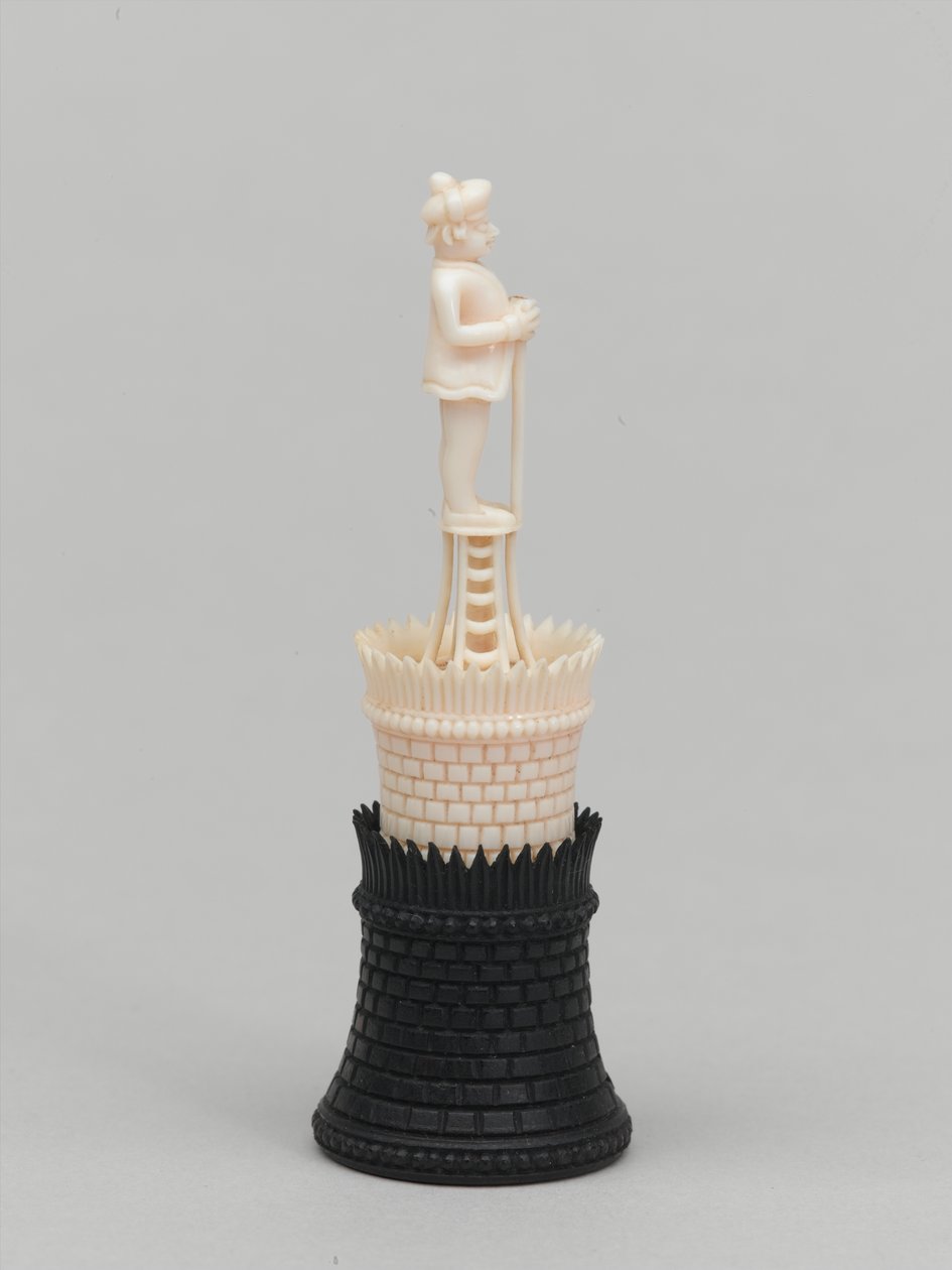 Schwarzer Turm, Schachfigur, Indien, um 1820 von Francois Dubois