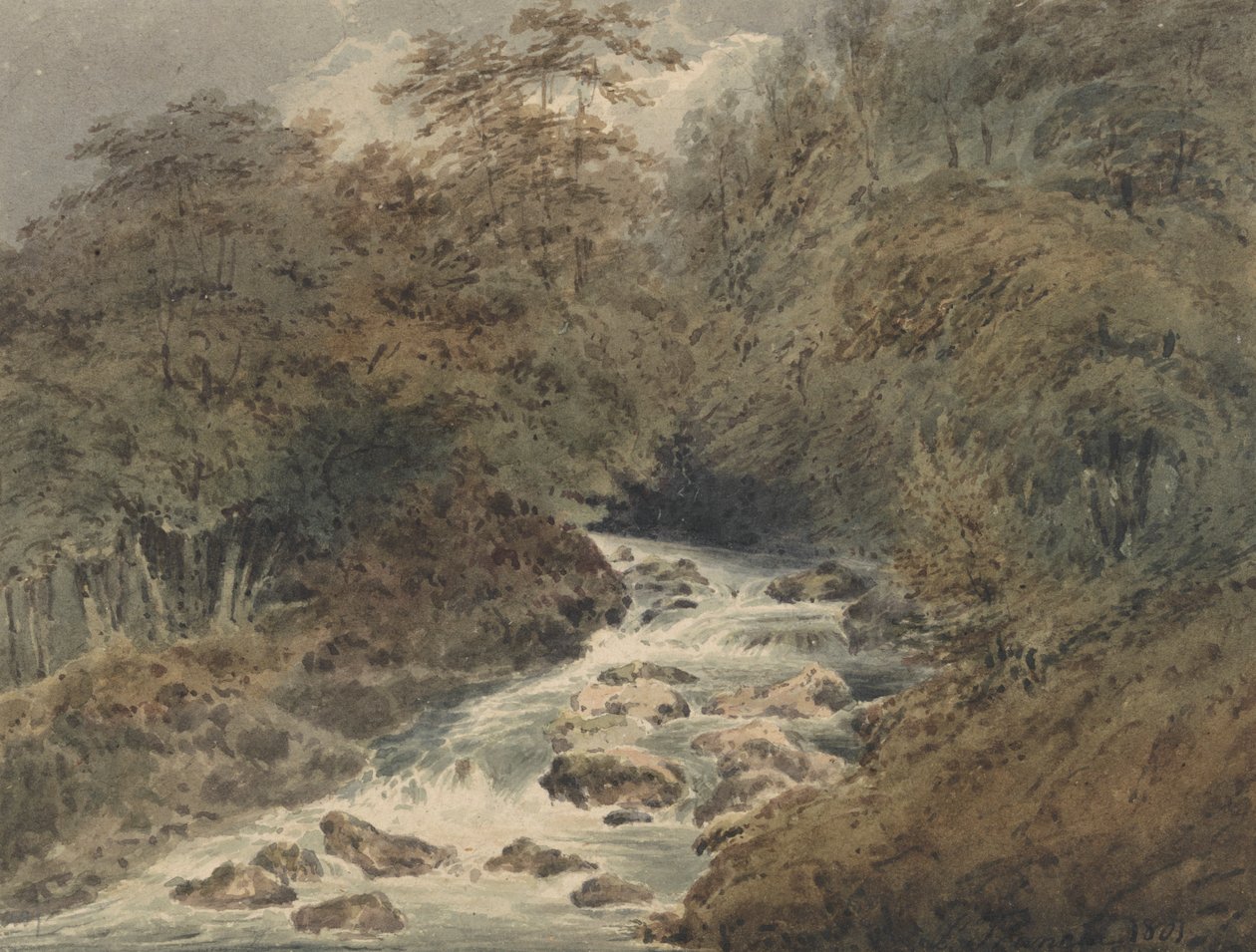 Ein Bergbach von Francois Louis Thomas Francia