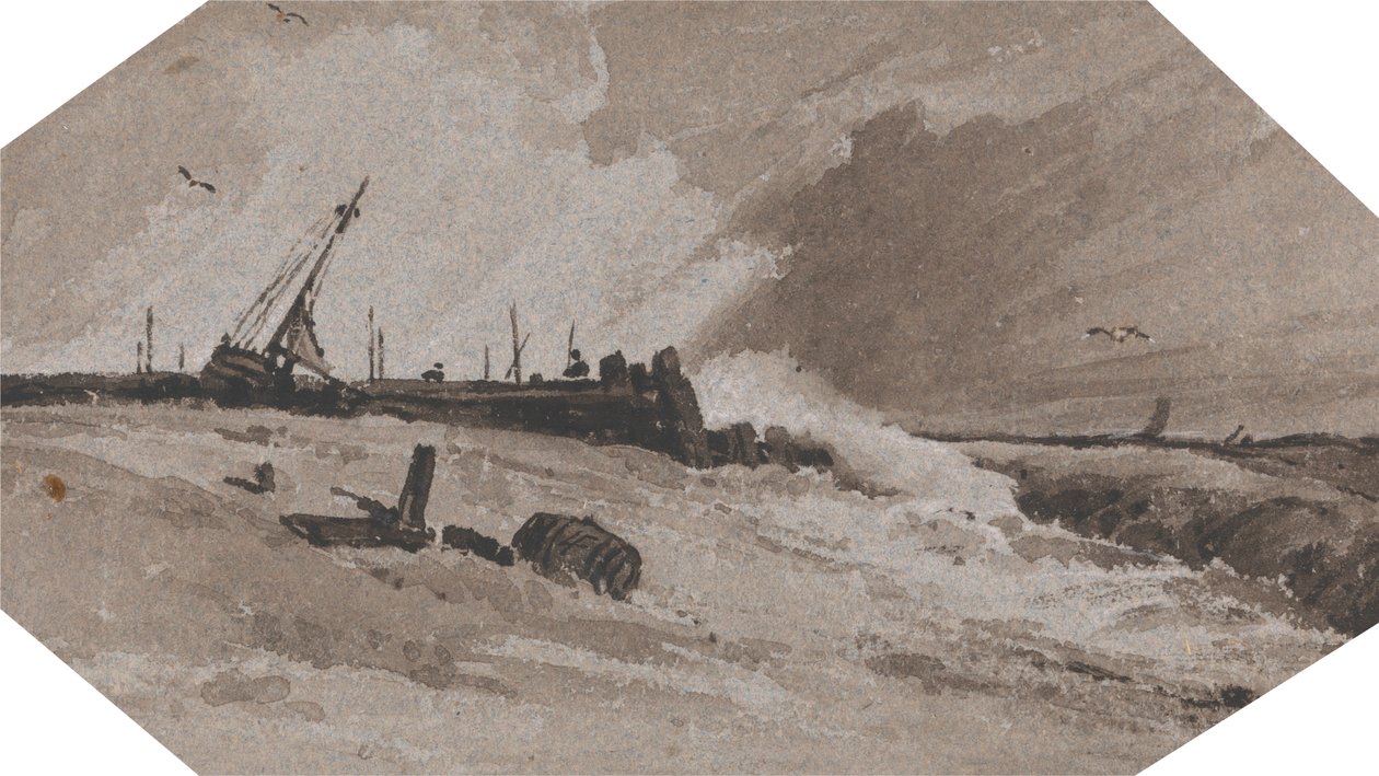 Mole im Sturm von Francois Louis Thomas Francia