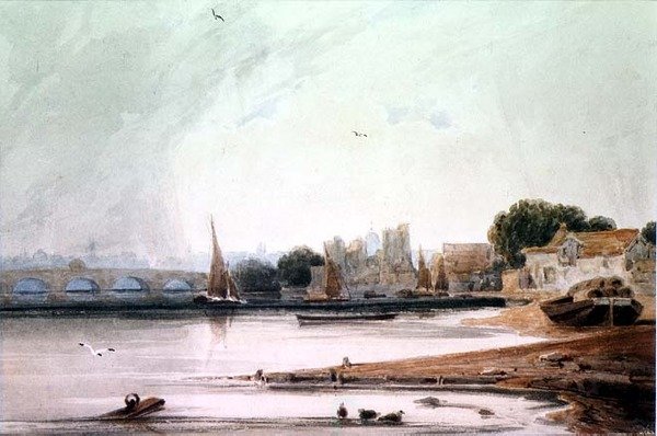 Lambeth Palace und Westminster Bridge von Francois Louis Thomas Francia