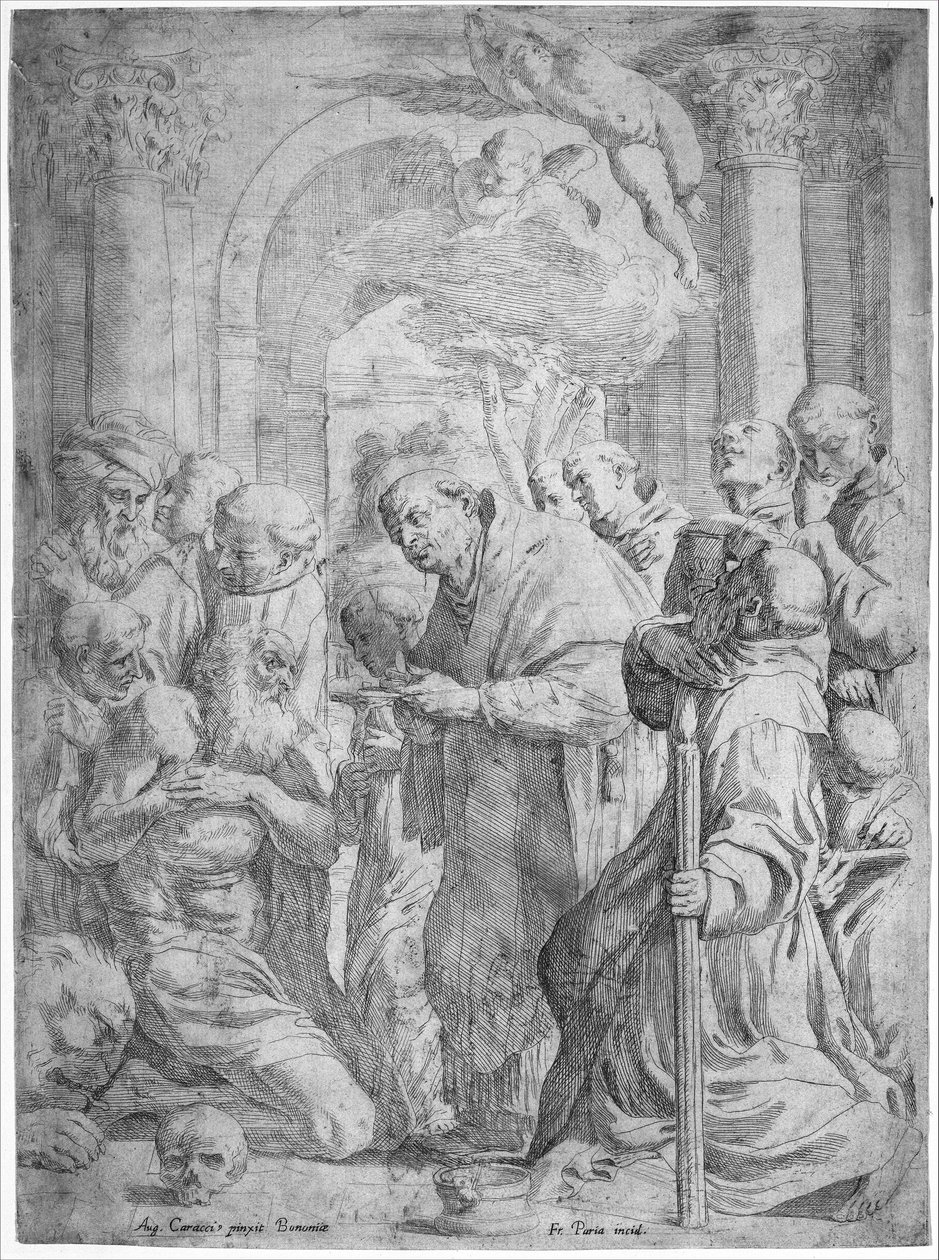 Die letzte Kommunion des Heiligen Hieronymus von Francois Perrier