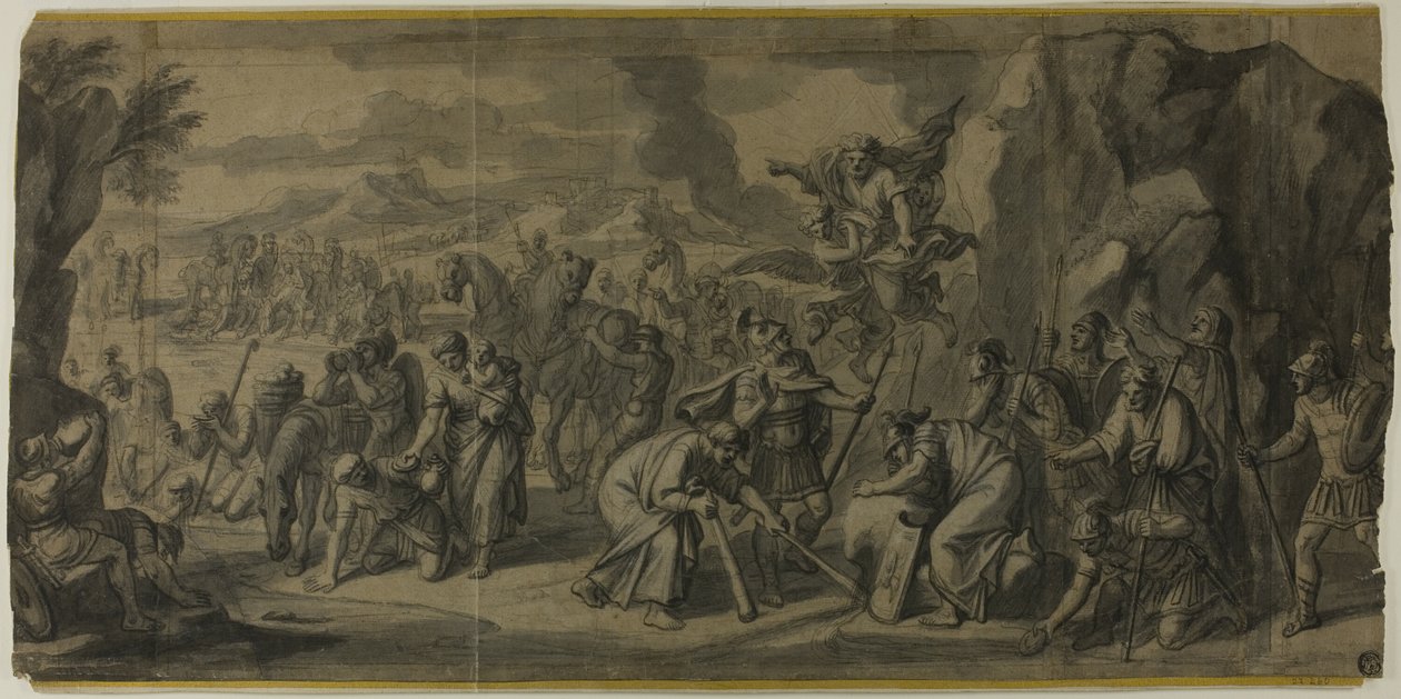 Moses schlägt den Felsen von Francois Verdier