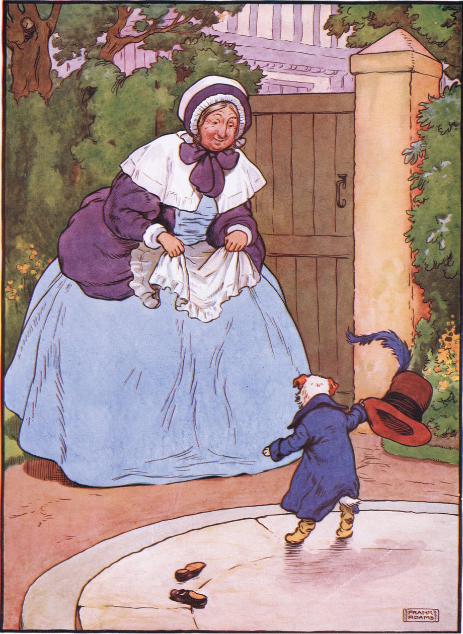 Die Dame machte einen Knicks, der Hund machte eine Verbeugung, die Dame sagte Ihr Diener, der Hund sagte wau-wau, 1930er Jahre von Frank Adams