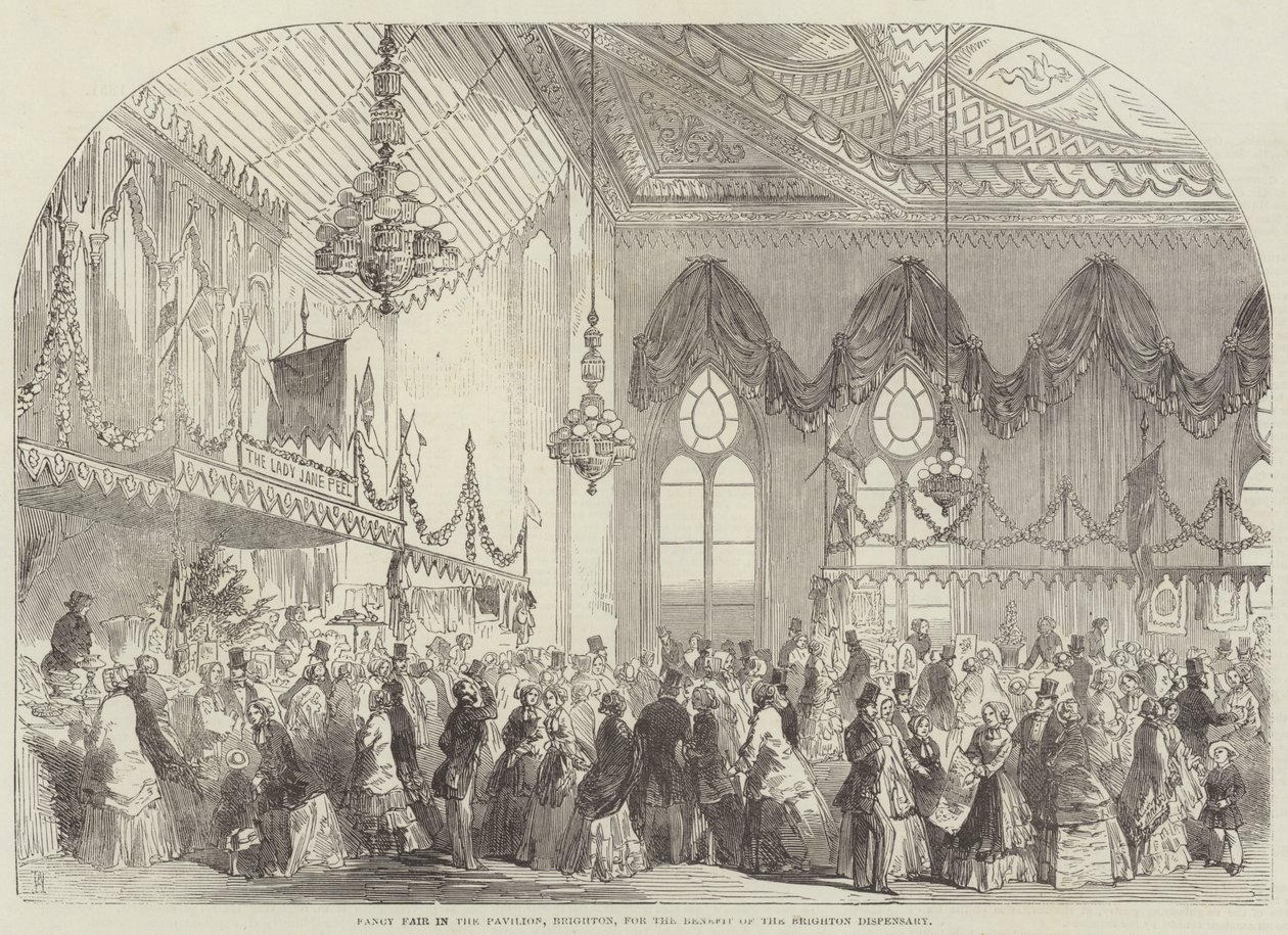 Fancy Fair im Pavillon, Brighton, zugunsten der Brighton Dispensary von Frank Watkins