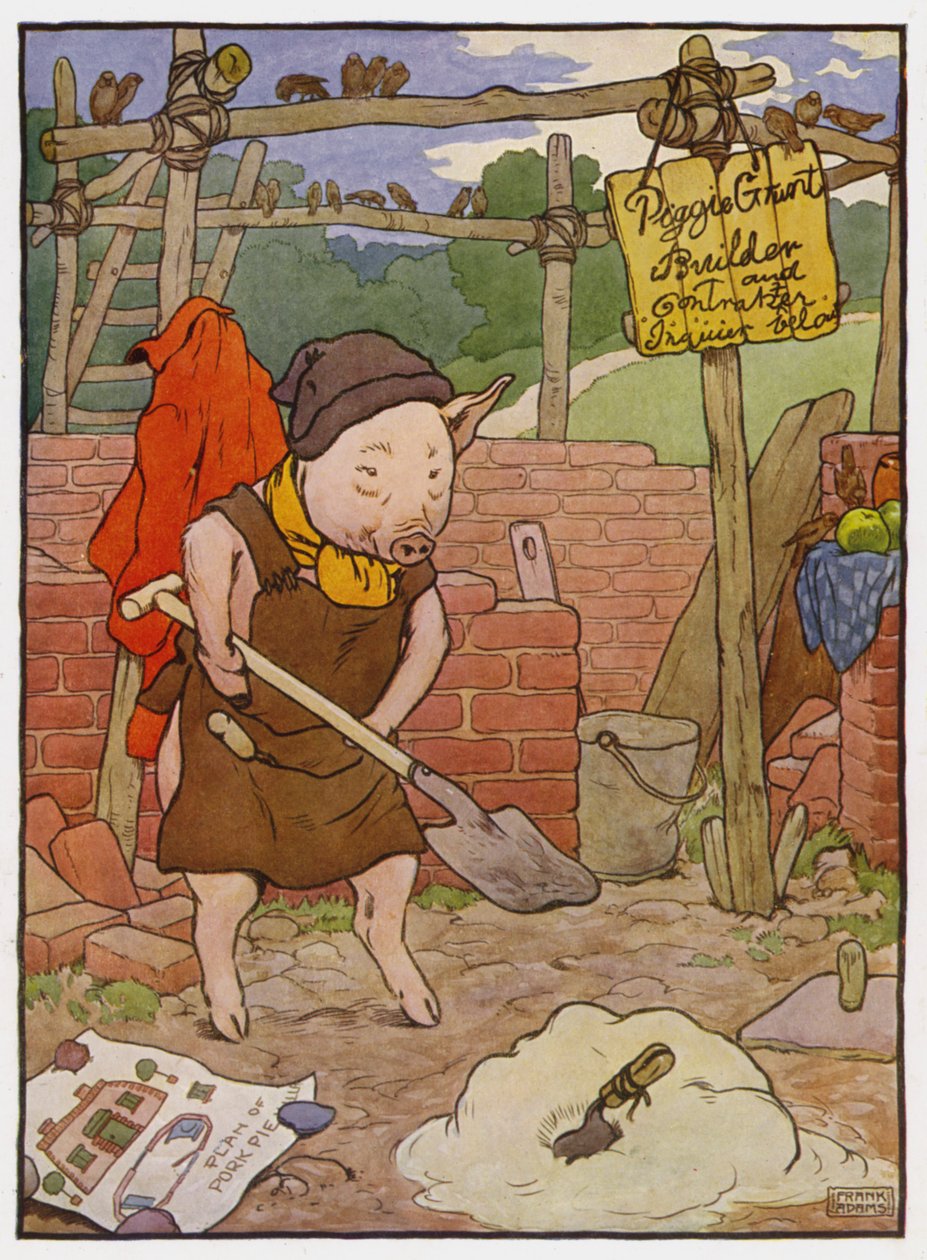 Illustration für Die drei kleinen Schweinchen von Frank Adams