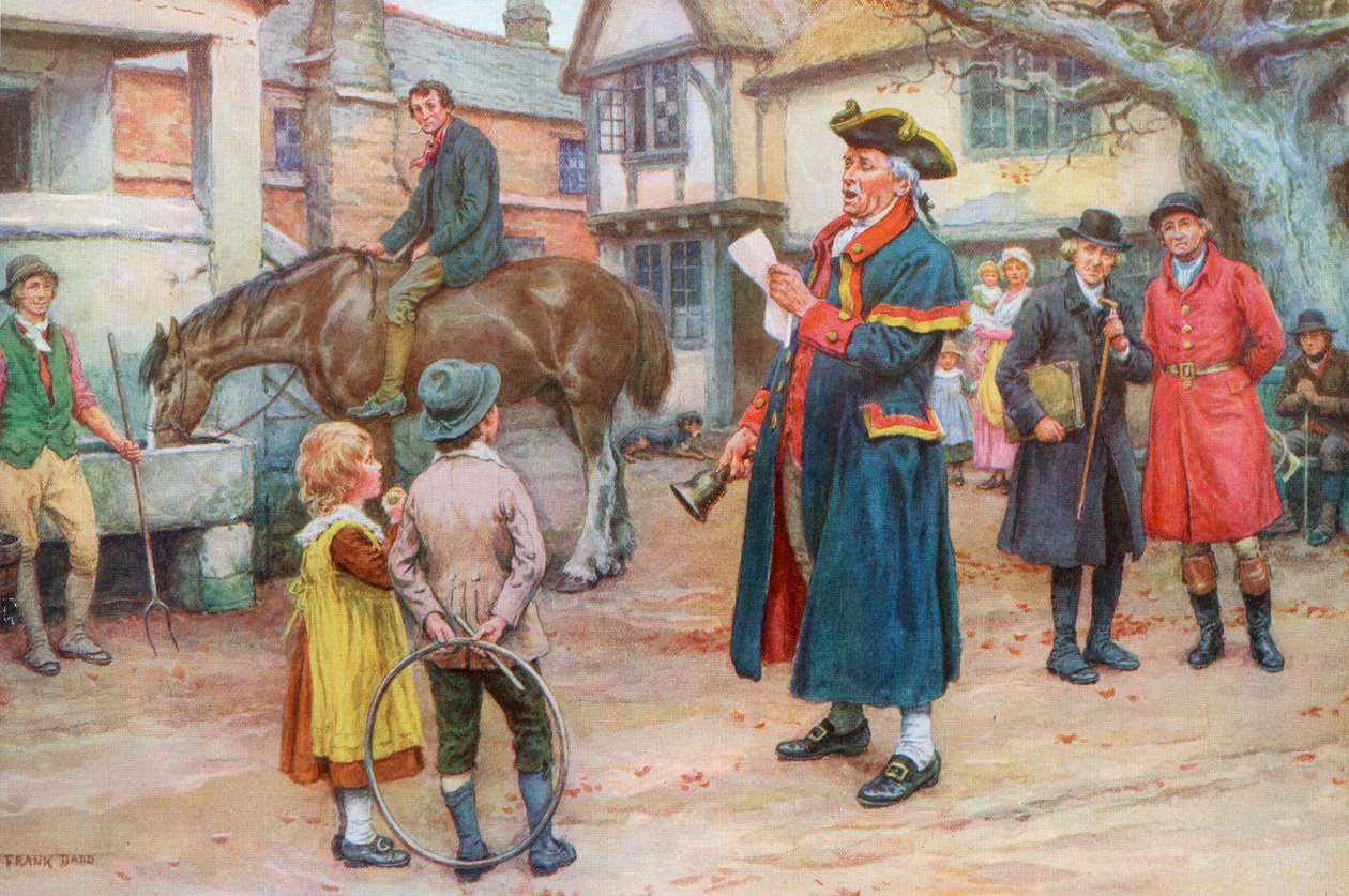 Stadtausrufer liest die Nachrichten, ca. 1925 von Frank Dadd