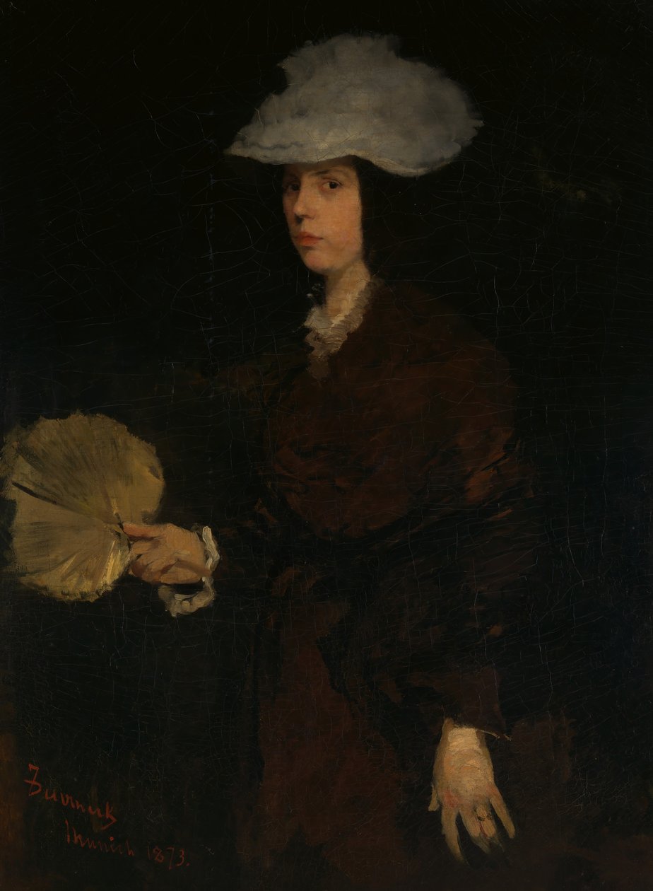 Dame mit Fächer, 1873 von Frank Duveneck