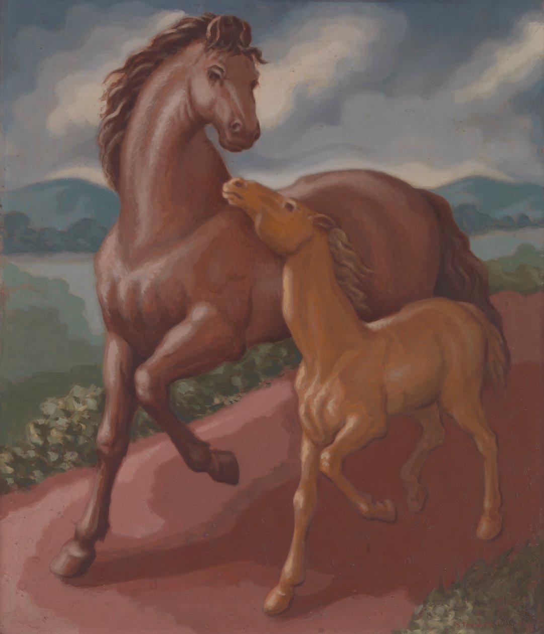 Stute und Fohlen, 1934 von Frank Stamato