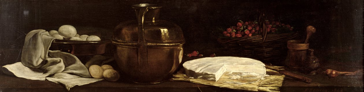 Stillleben mit Brie, 1863 von François Bonvin