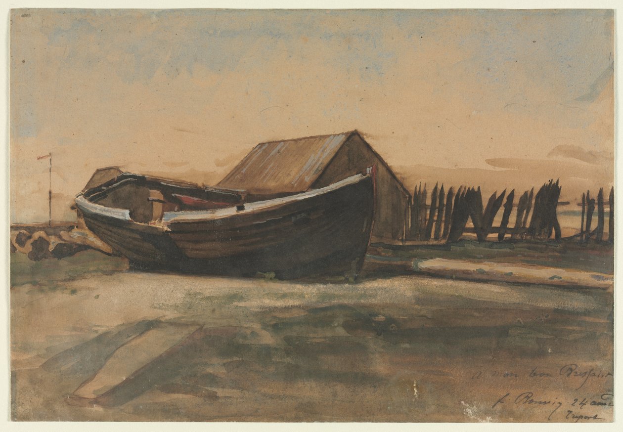 Boot am Strand, Le Tréport von François Bonvin