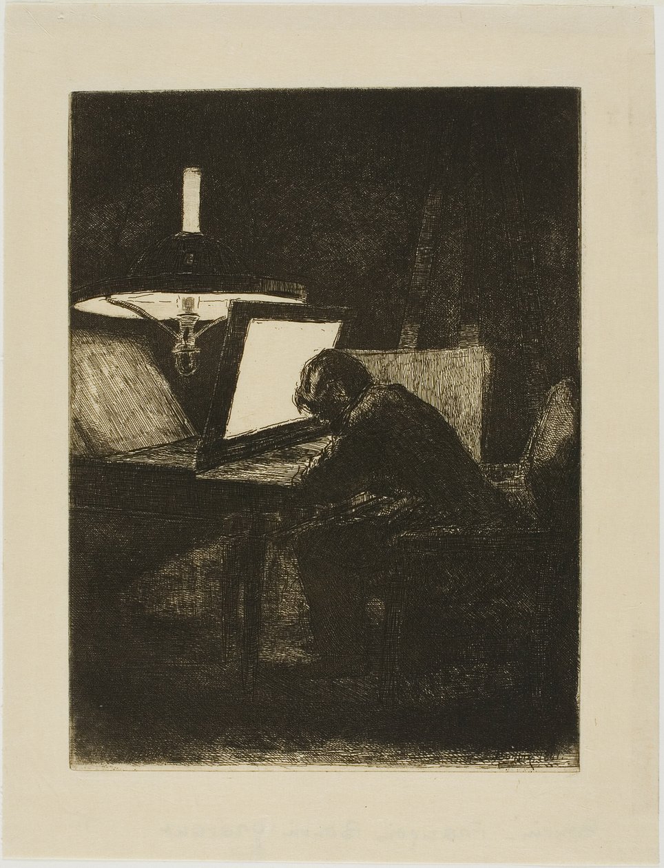 François Bonvin Radierung von François Bonvin