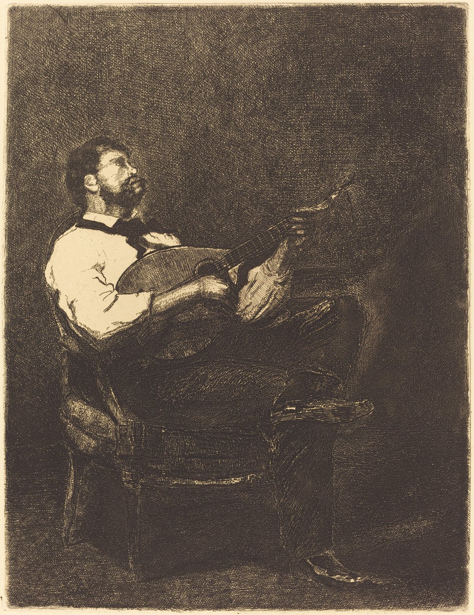 Gitarrenspieler (Joueur de Guitare) von François Bonvin