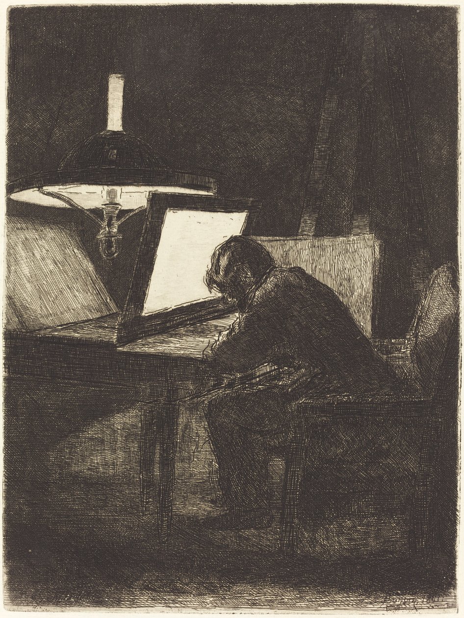 Der Drucker (Le Graveur) von François Bonvin