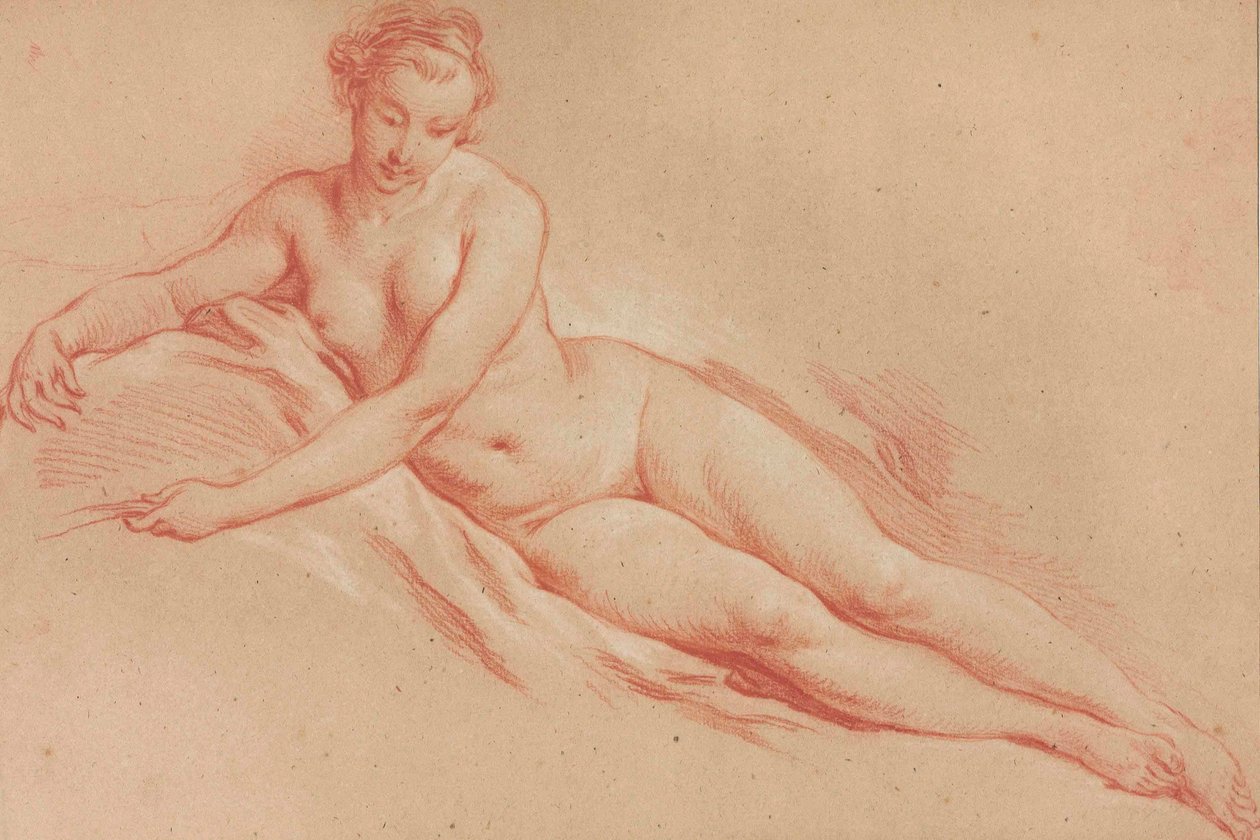 Boucher - Eine liegende weibliche Akt von François Boucher