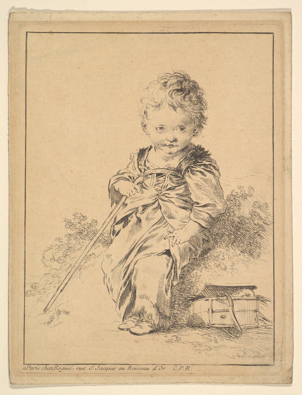 Kind mit Stab von François Boucher