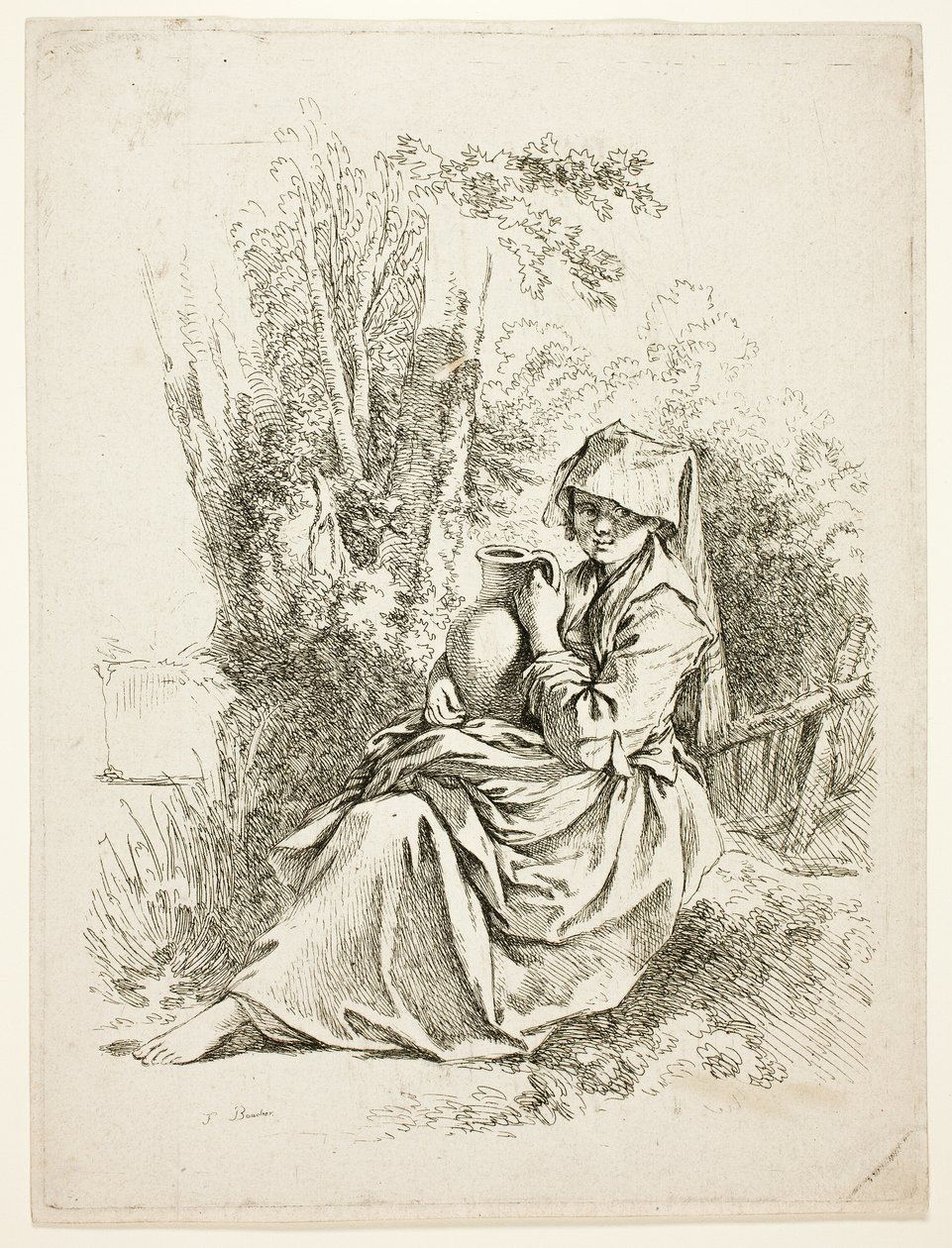 Bäuerin mit Krug von François Boucher