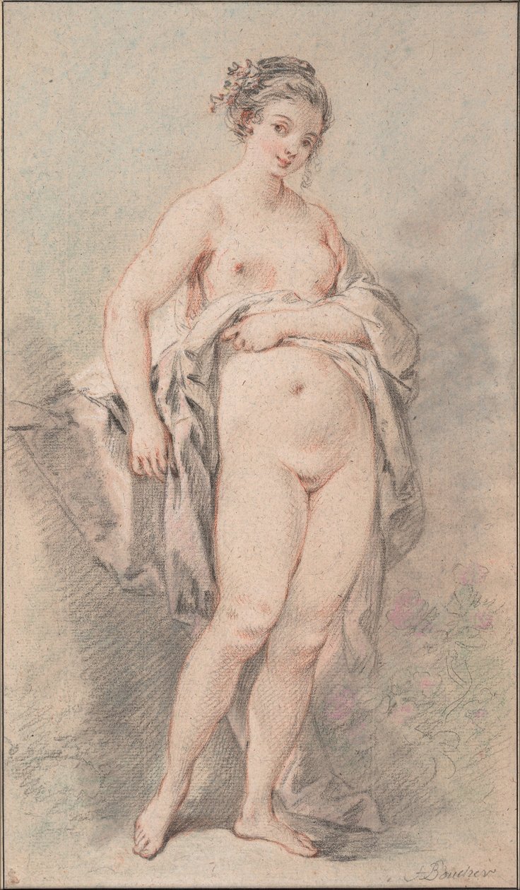 Stehendes nacktes Mädchen von François Boucher