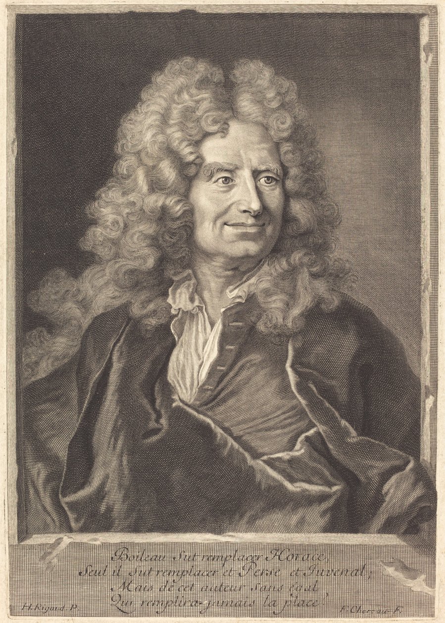 Nicolas Boileau von François Chereau I after Hyacinthe Rigaud