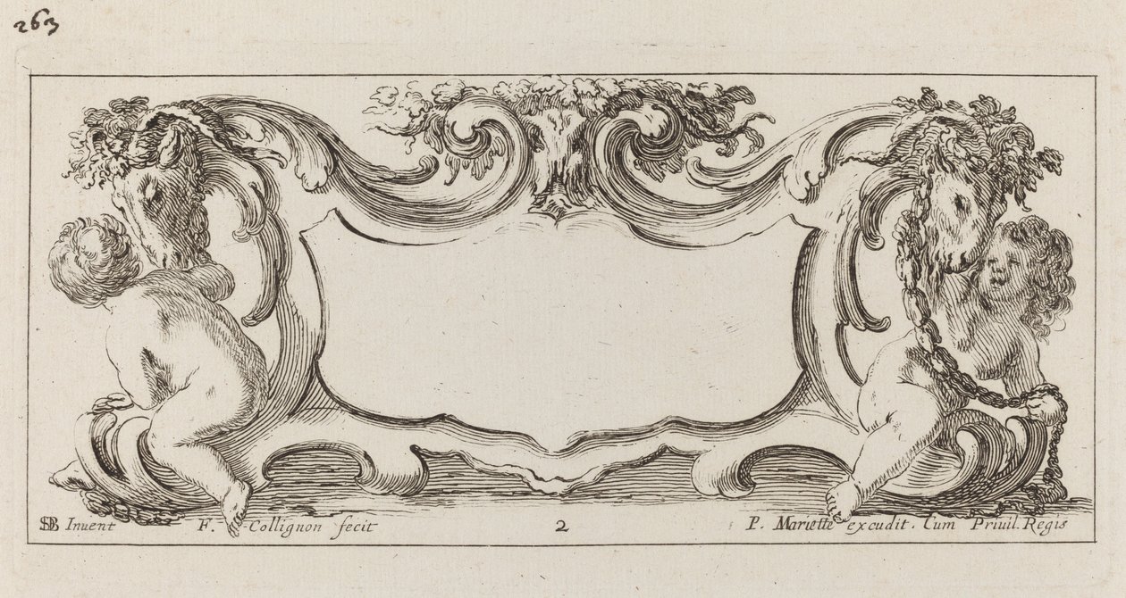 Kartusche von François Collignon after Stefano Della Bella
