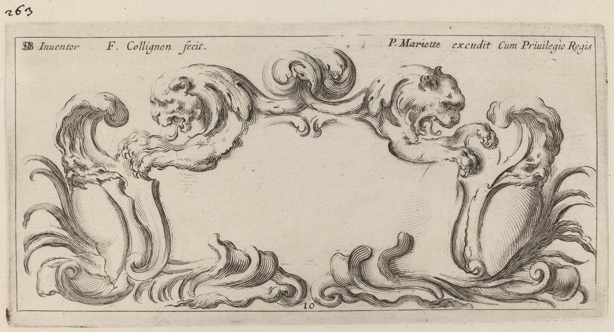 Kartusche von François Collignon after Stefano Della Bella