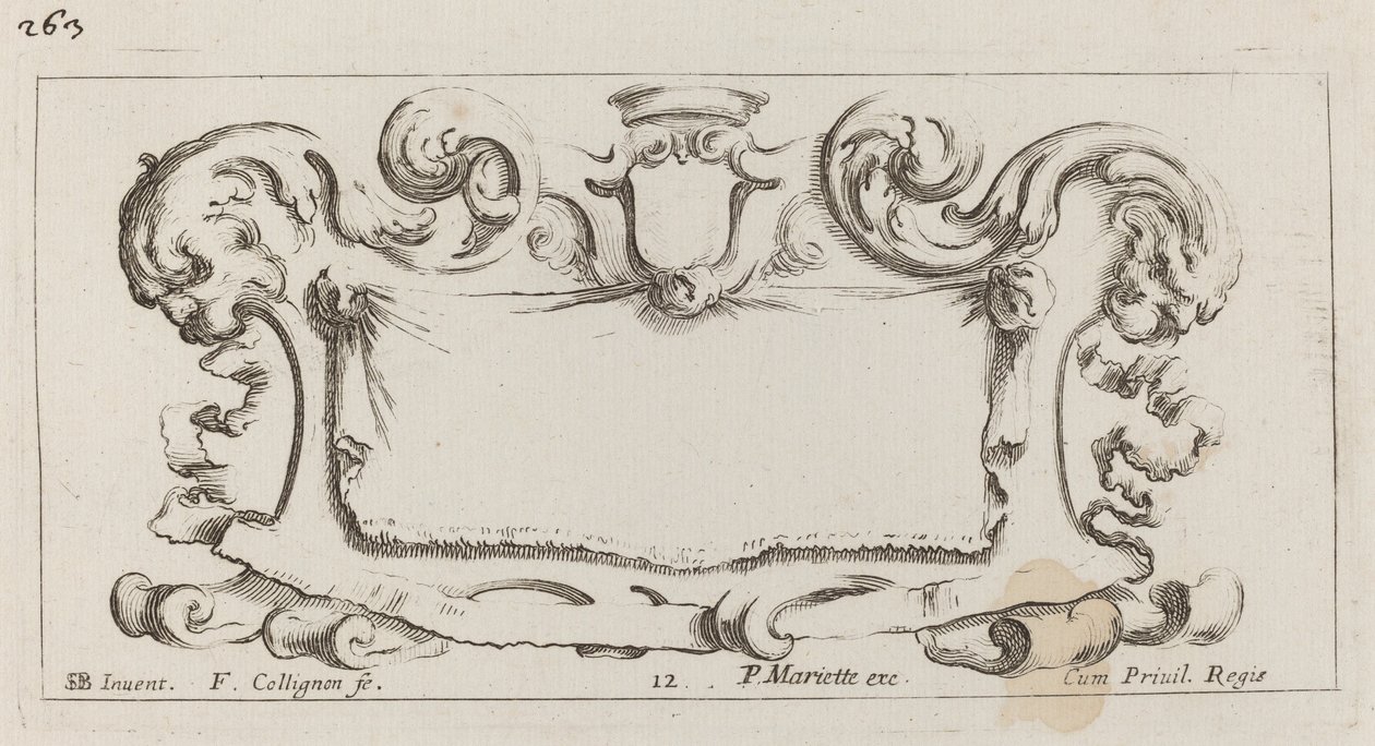 Kartusche von François Collignon after Stefano Della Bella