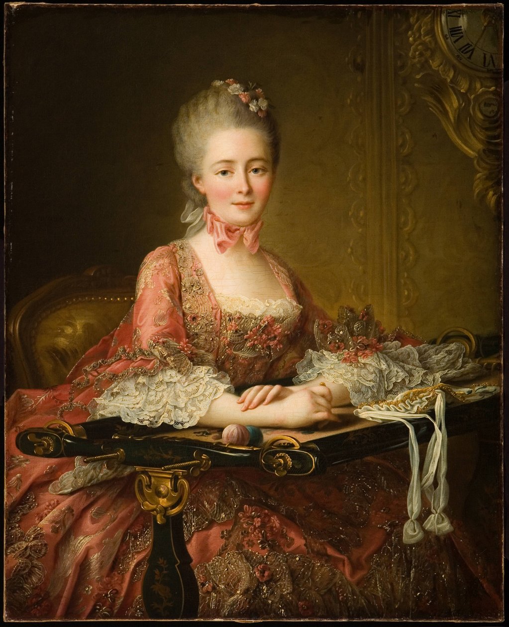 Marquise de Caumont La Force von Francois Hubert Drouais