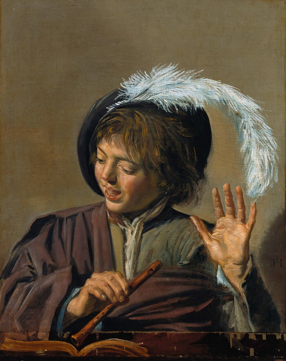Singender Junge mit Flöte von Frans Hals