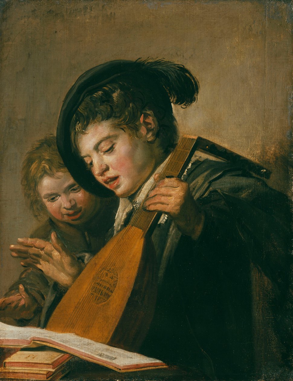 Zwei musizierende Knaben von Frans Hals