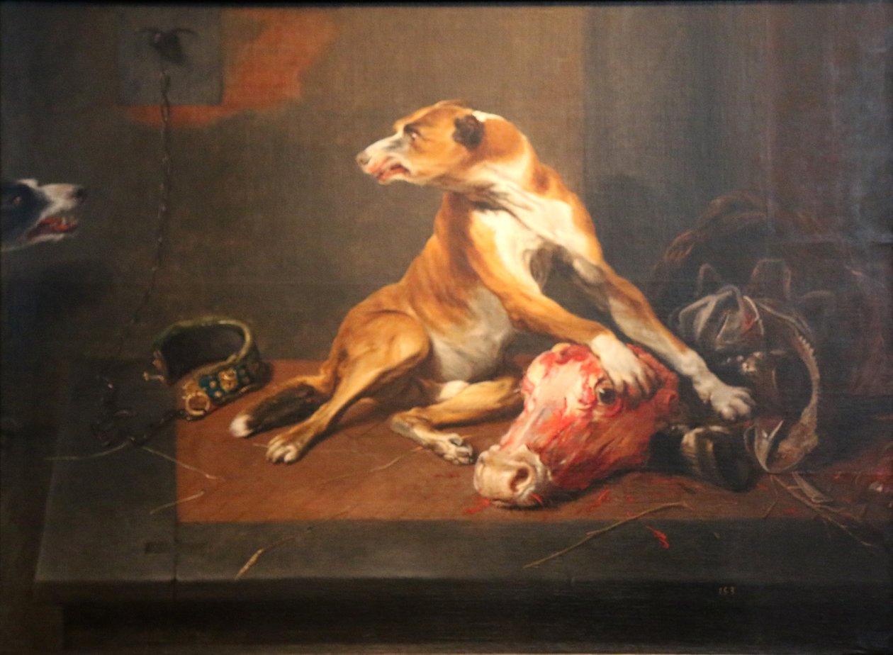 Zwei Hunde in einer Speisekammer von Frans Snyders or Snijders