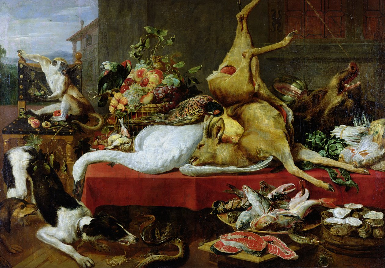 Stillleben mit einem Rothirsch von Frans Snyders or Snijders