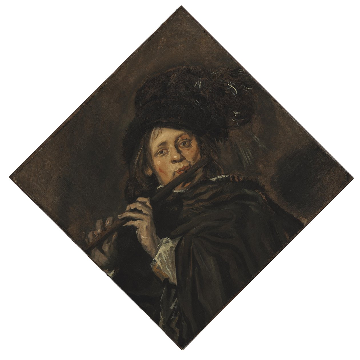 Junger Mann, der eine Flöte spielt von Frans Hals