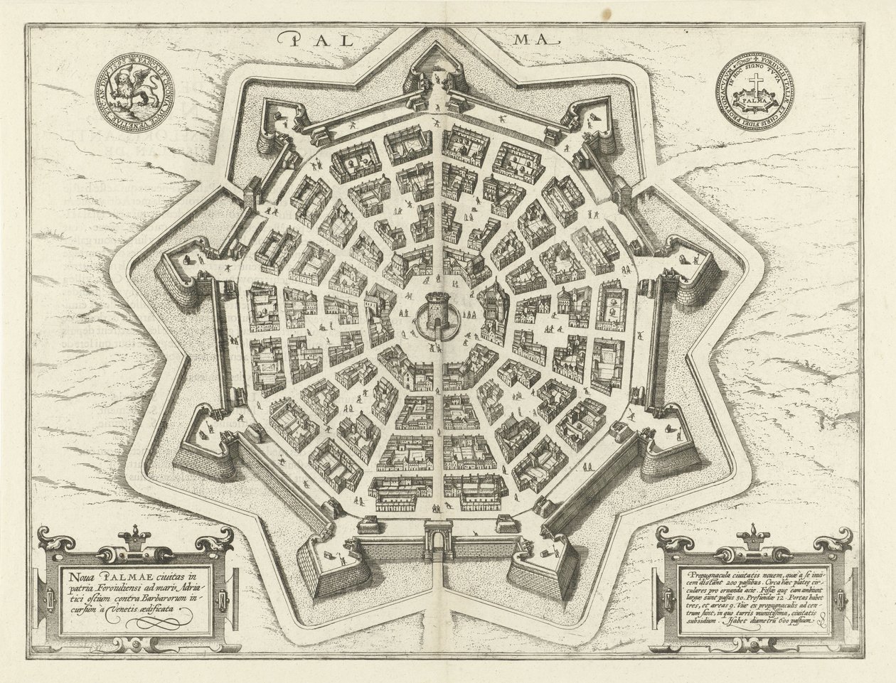 Stadtplan von Palmanova von Frans Hogenberg