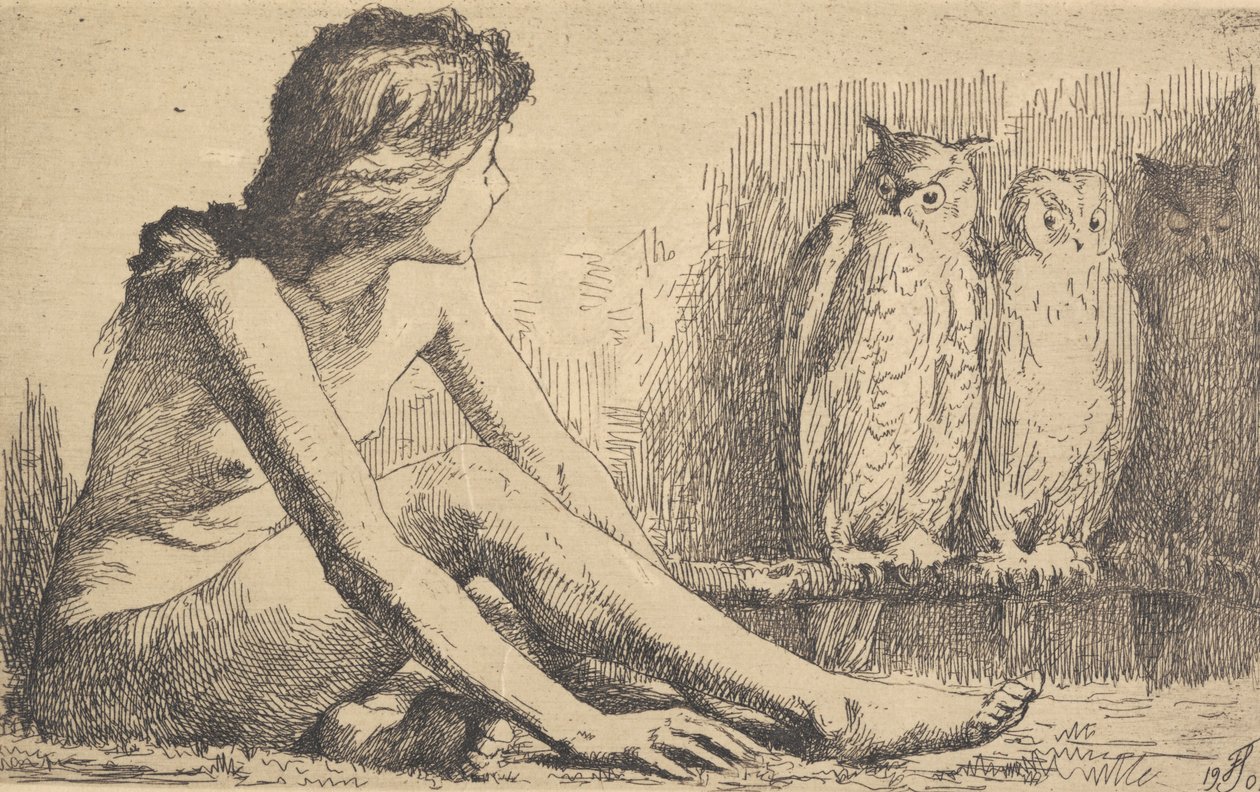 Das Mädchen mit den Eulen von Frans Schwartz
