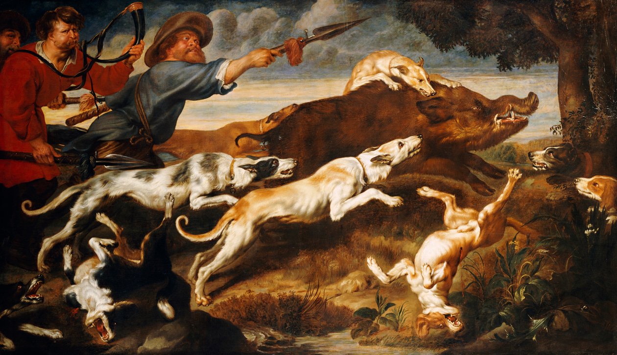 Eine Wildschweinjagd von Frans Snyders or Snijders