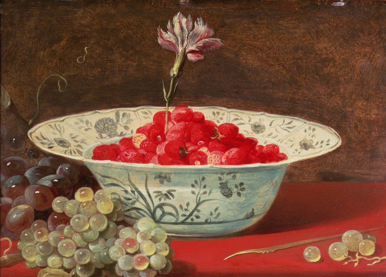 Erdbeeren mit einer Nelke von Frans Snyders or Snijders
