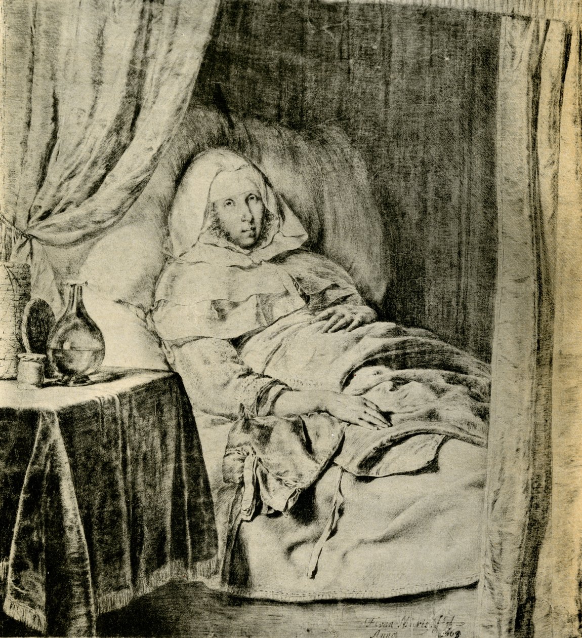 Die kranke Frau von Frans van Mieris