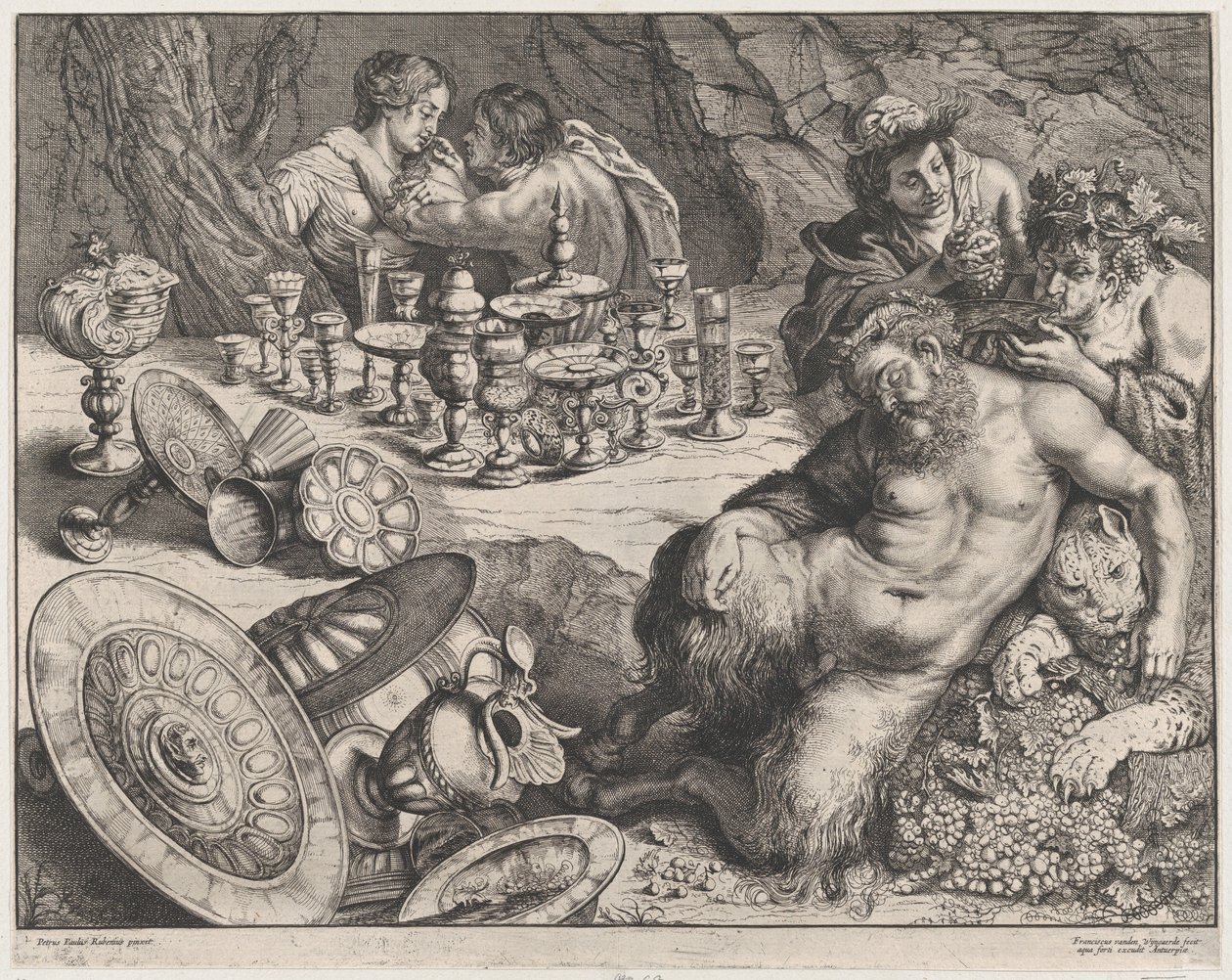 Bacchus und betrunkener Silenus (1640-60) von Frans van den Wyngaerde