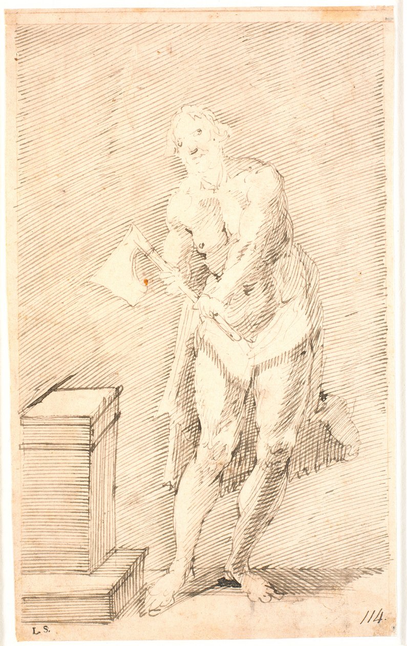 Stehender Mann mit Henkerbeil von Frantz Cleyn