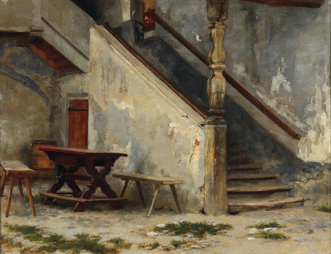 Hausgang mit Treppenaufgang von Franz Defregger