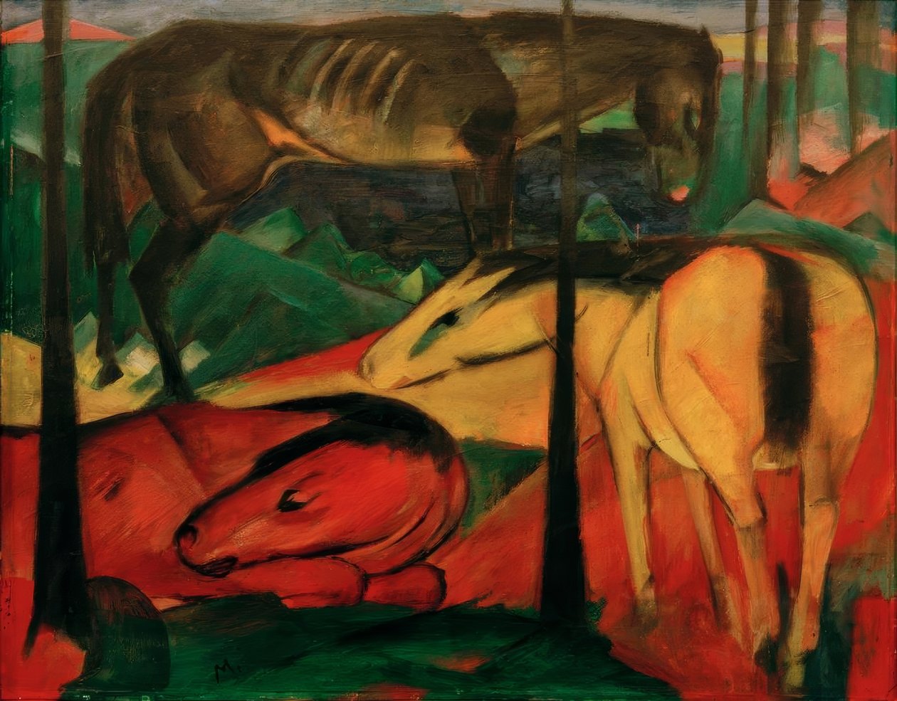 Die drei Pferde von Franz Marc