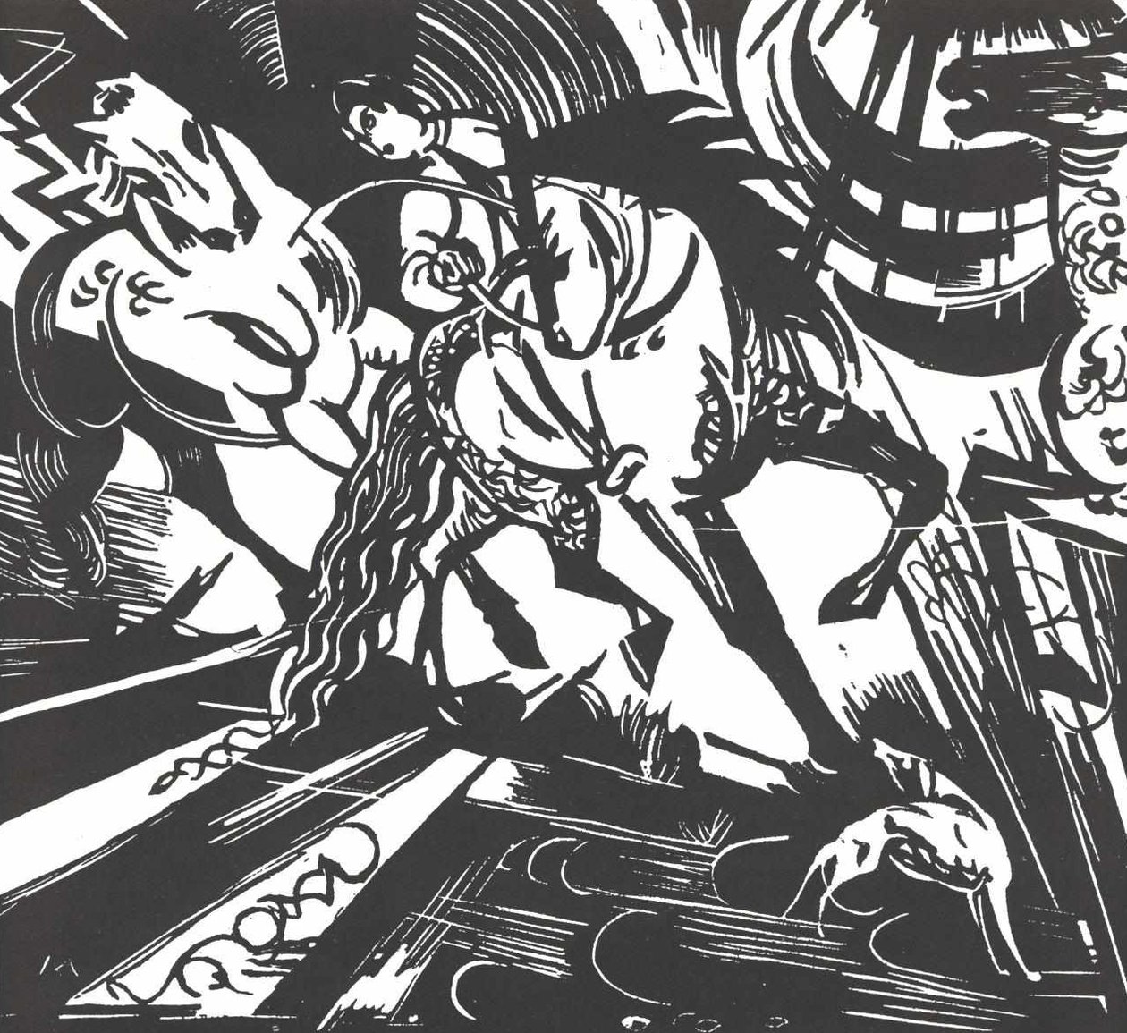Reitschule nach Ridinger von Franz Marc