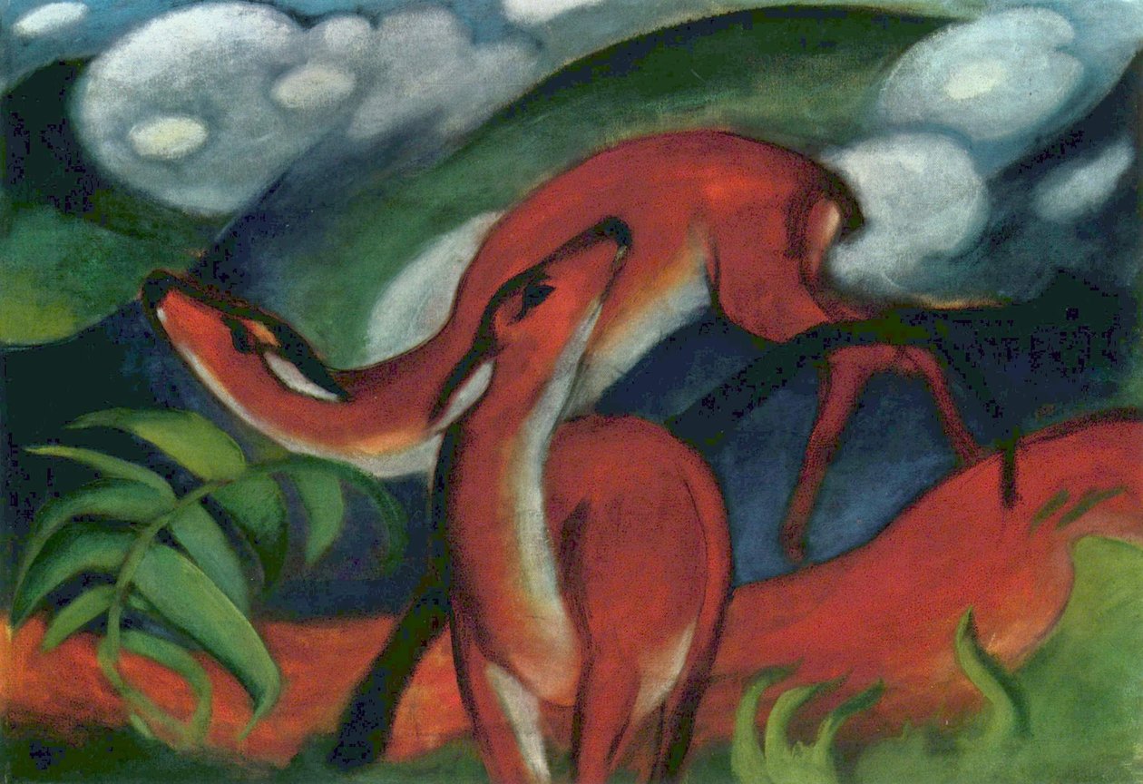 Rote Rehe von Franz Marc
