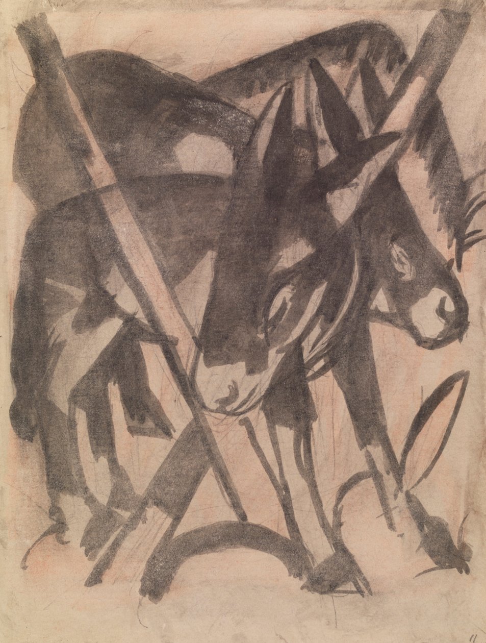 Zwei Esel von Franz Marc