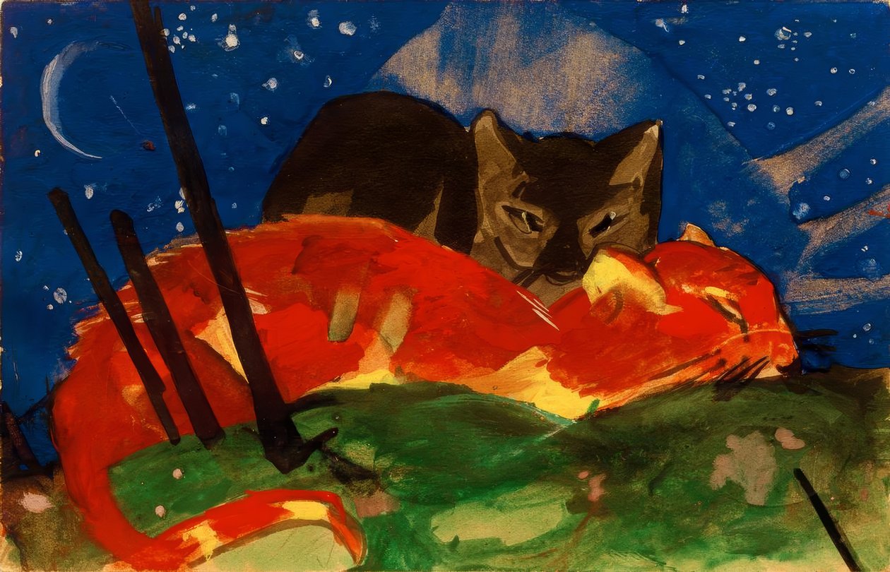 Zwei Katzen von Franz Marc