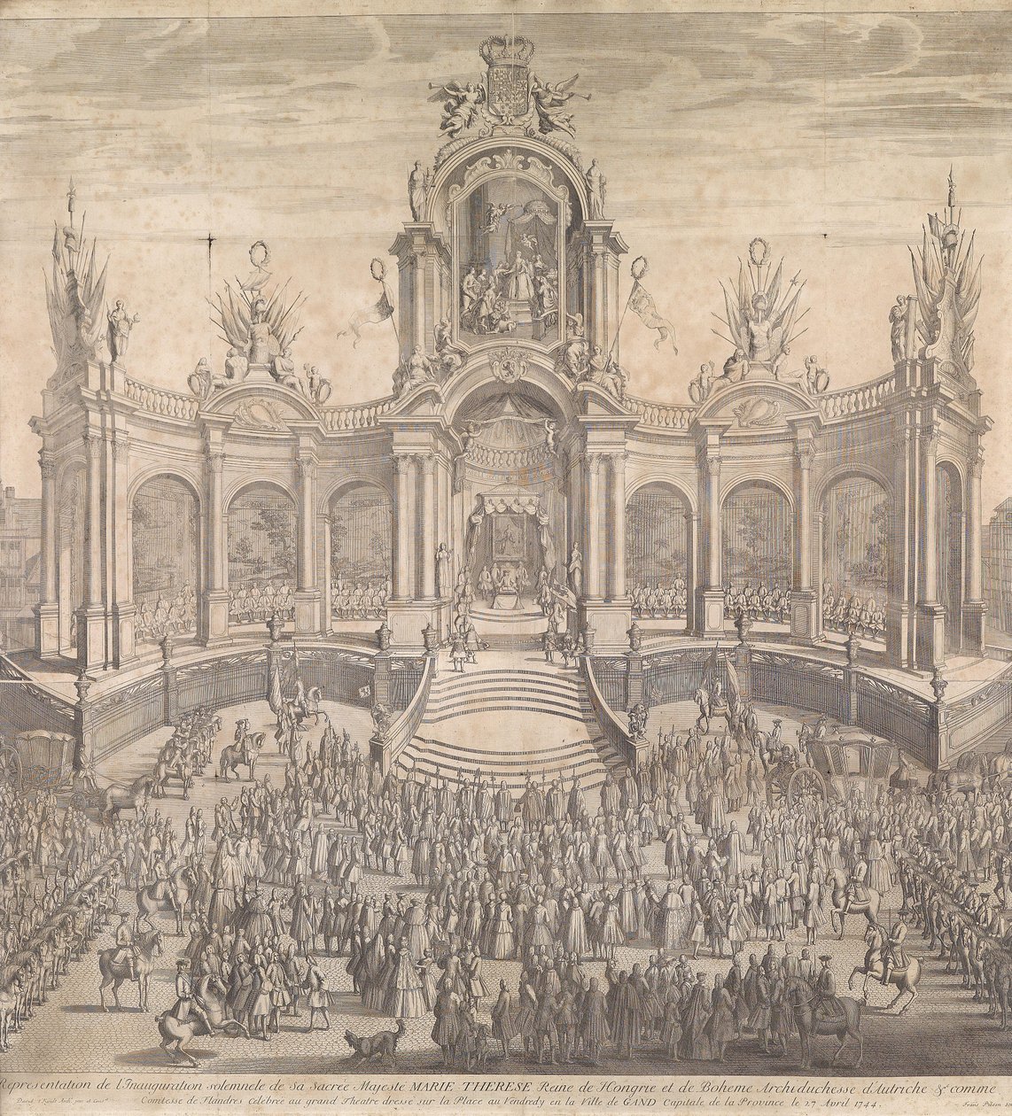Huldigung der Kaiserin Maria Theresia am 27. April 1744 in Gent von Franz Pilsen