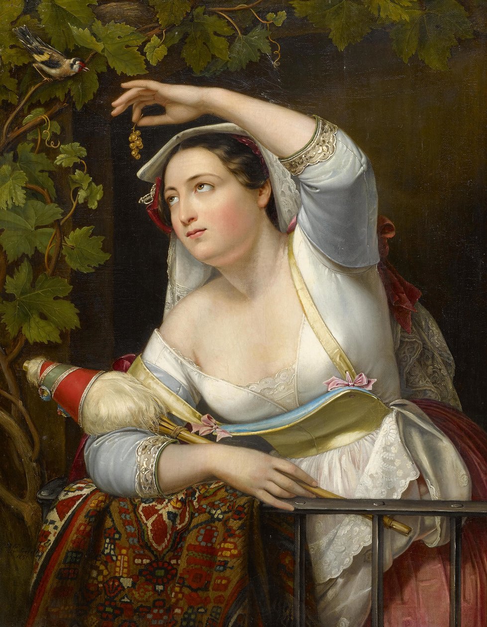 Porträt einer jungen Frau in einer Weinlaube, 1851 von Franz Xaver Winterhalter