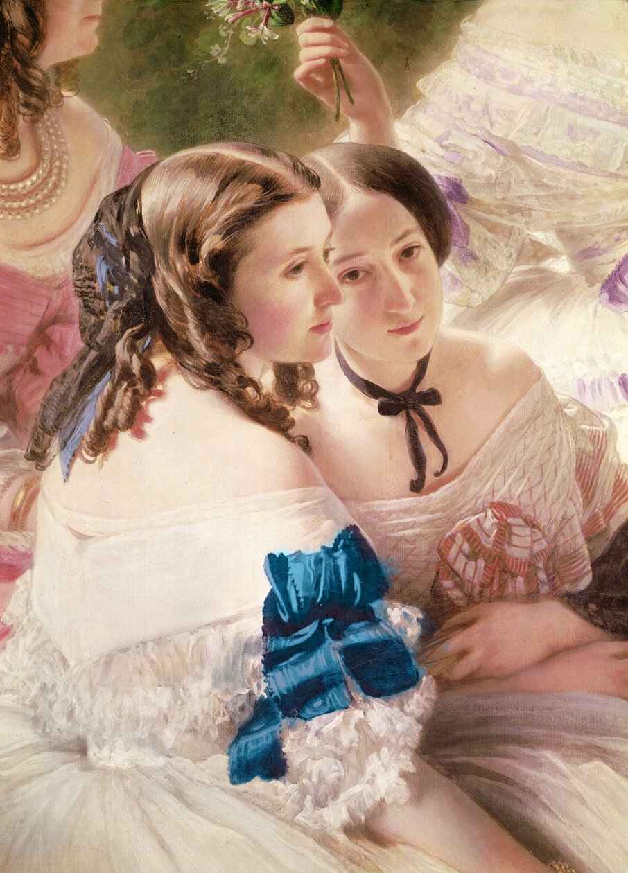 Die Kaiserin Eugénie umgeben von ihren Hofdamen (Detail) von Franz Xaver Winterhalter