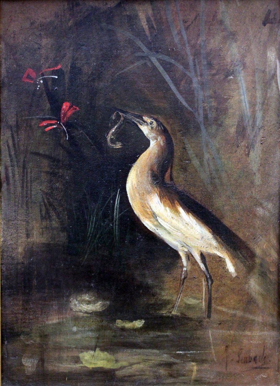 Fischreiher und Salamander von Franz Seraph von Lenbach