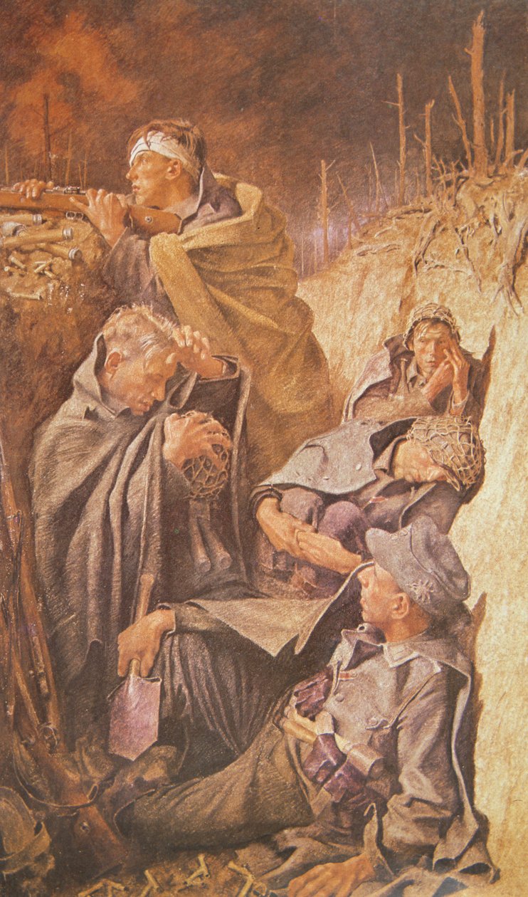Deutsche Soldaten in Schützengräben von Franz Eichhorst