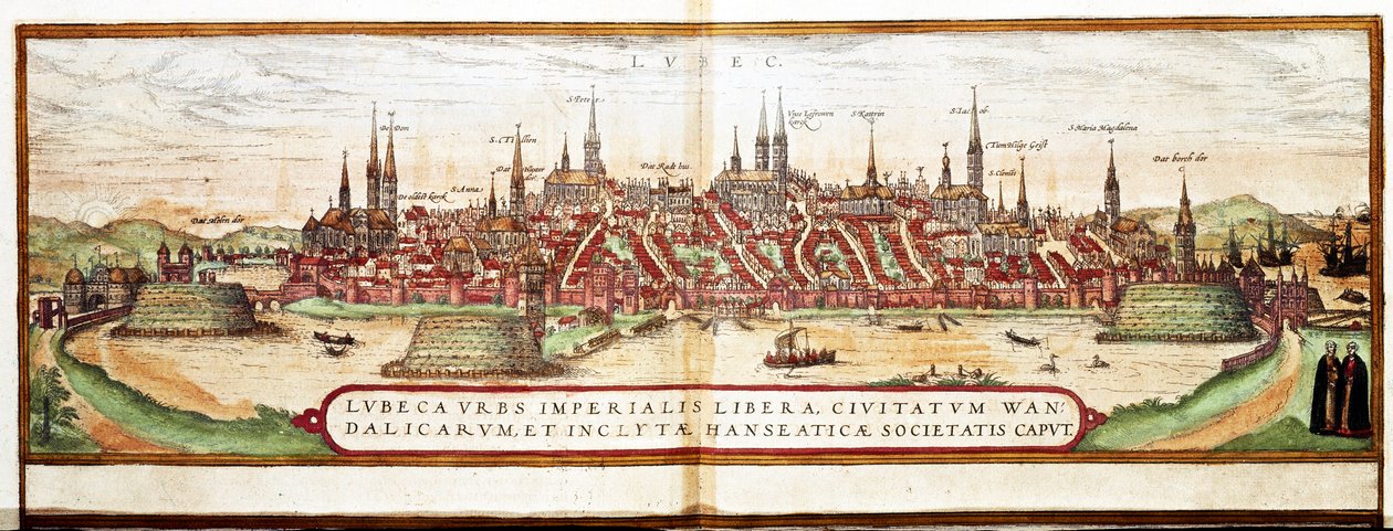 Karte von Lübeck von Franz Hogenberg